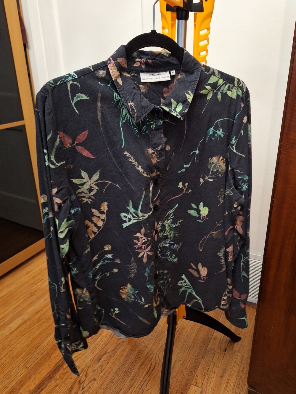 DEDICATED Black Botanical Button-Up Shirt